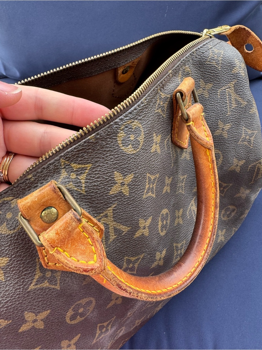 Louis Vuitton Brown Monogram Canvas Duffel Bag with Natural Leather Trim - Picture 5 of 10
